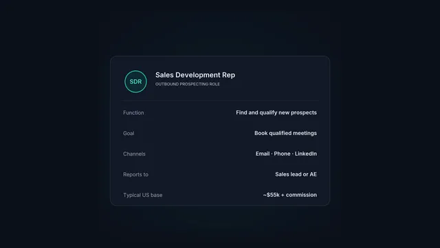 A profile card for the sales development representative role.