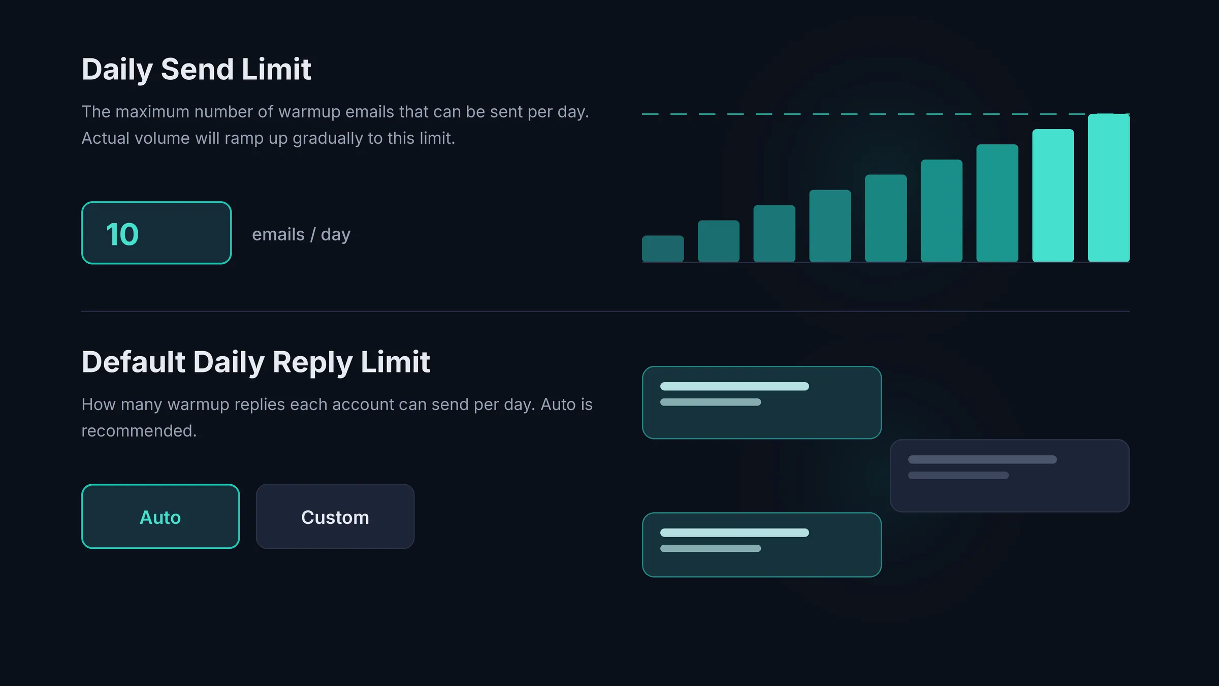 Set daily send and reply limits