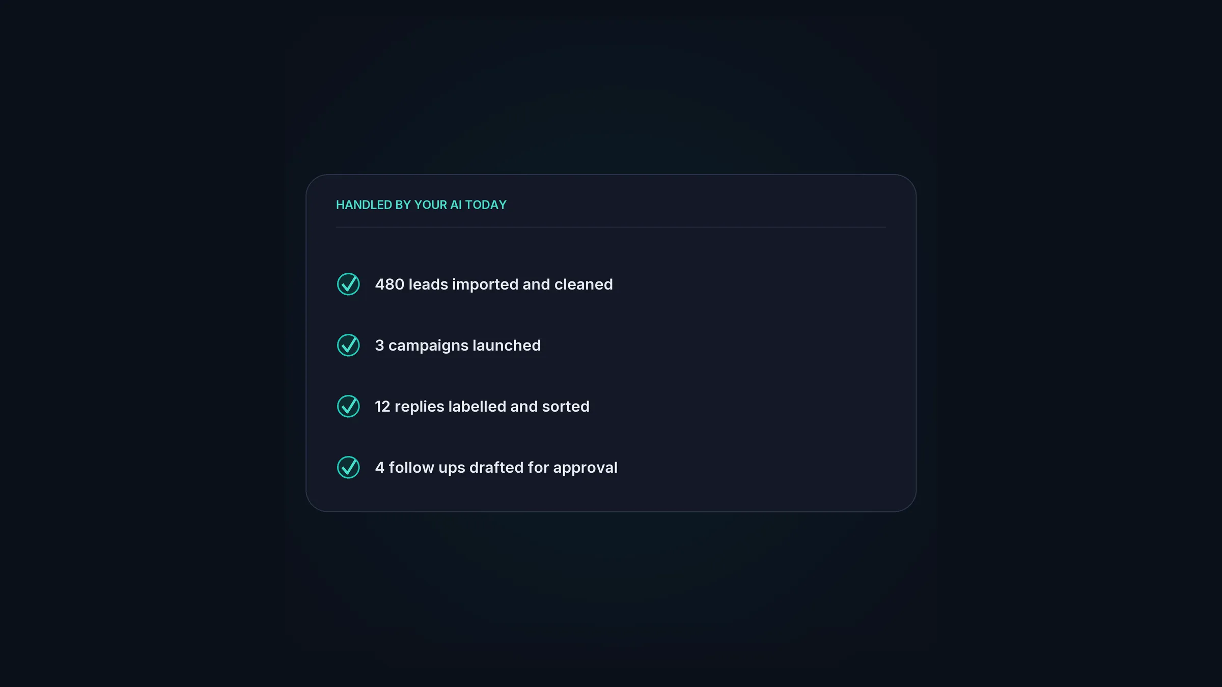An AI sales assistant working in HotHawk: it imports and cleans a lead list, launches a campaign across warmed mailboxes, and triages replies in the Master Inbox